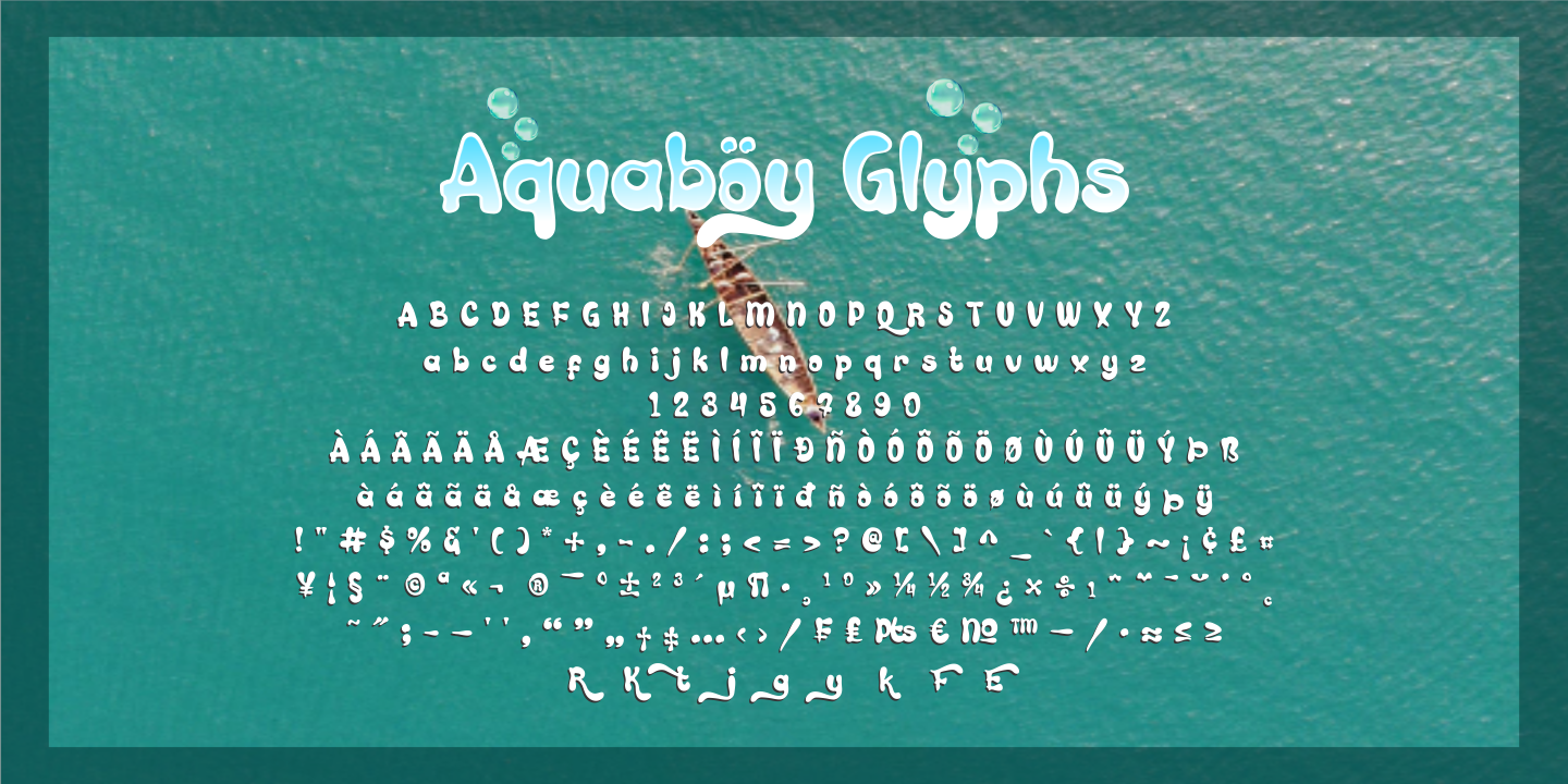 Пример шрифта Aquaboy Regular